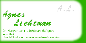 agnes lichtman business card